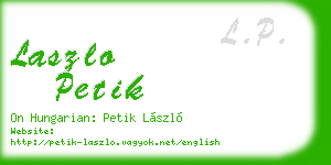 laszlo petik business card