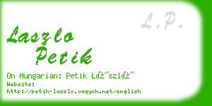 laszlo petik business card